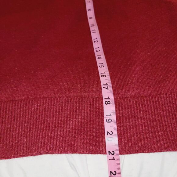 The Drop Lucyswhims Sweater Large Red Side Button Turtleneck Cropped Balloon - Picture 11 of 12